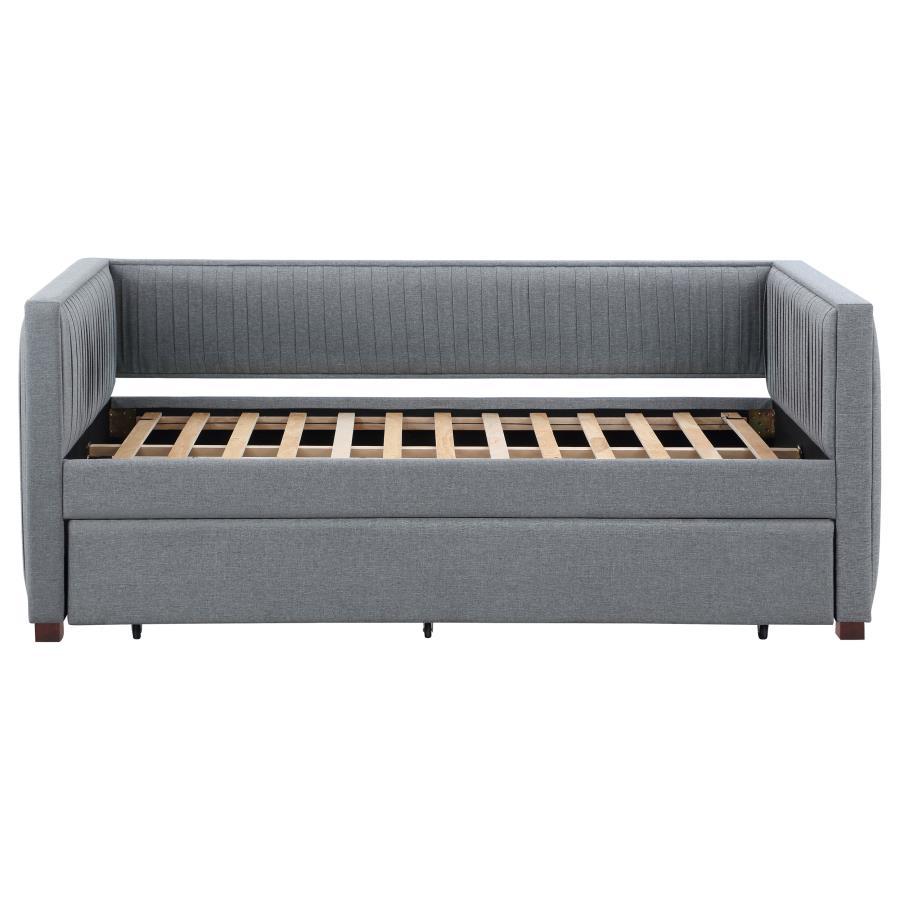 Brodie - Upholstered Twin Daybed With Trundle - Gray by CoasterEssence | Bel Furniture