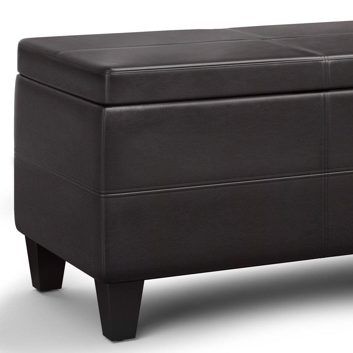Avalon - Lift Top Rectangular Storage Ottoman - Tanners Brown by Simpli-Home | Bel Furniture