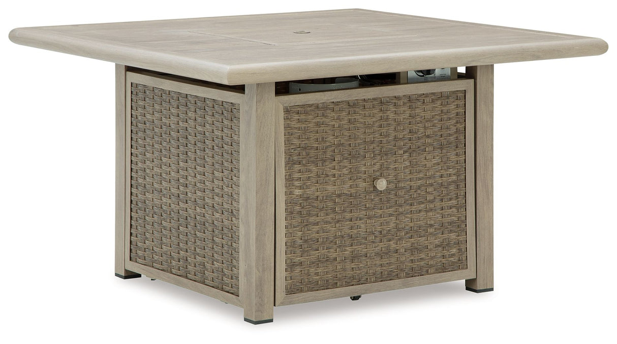 Cliff Trails - Beige - Square Fire Pit Table by Signature Design by Ashley® | Bel Furniture