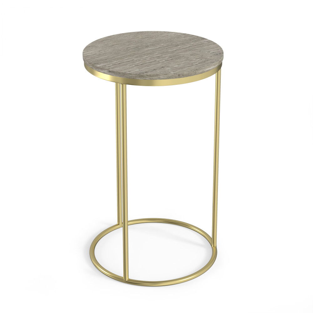 Ashley - 2 Piece Nesting Table - Gold by Simpli-Home | Bel Furniture