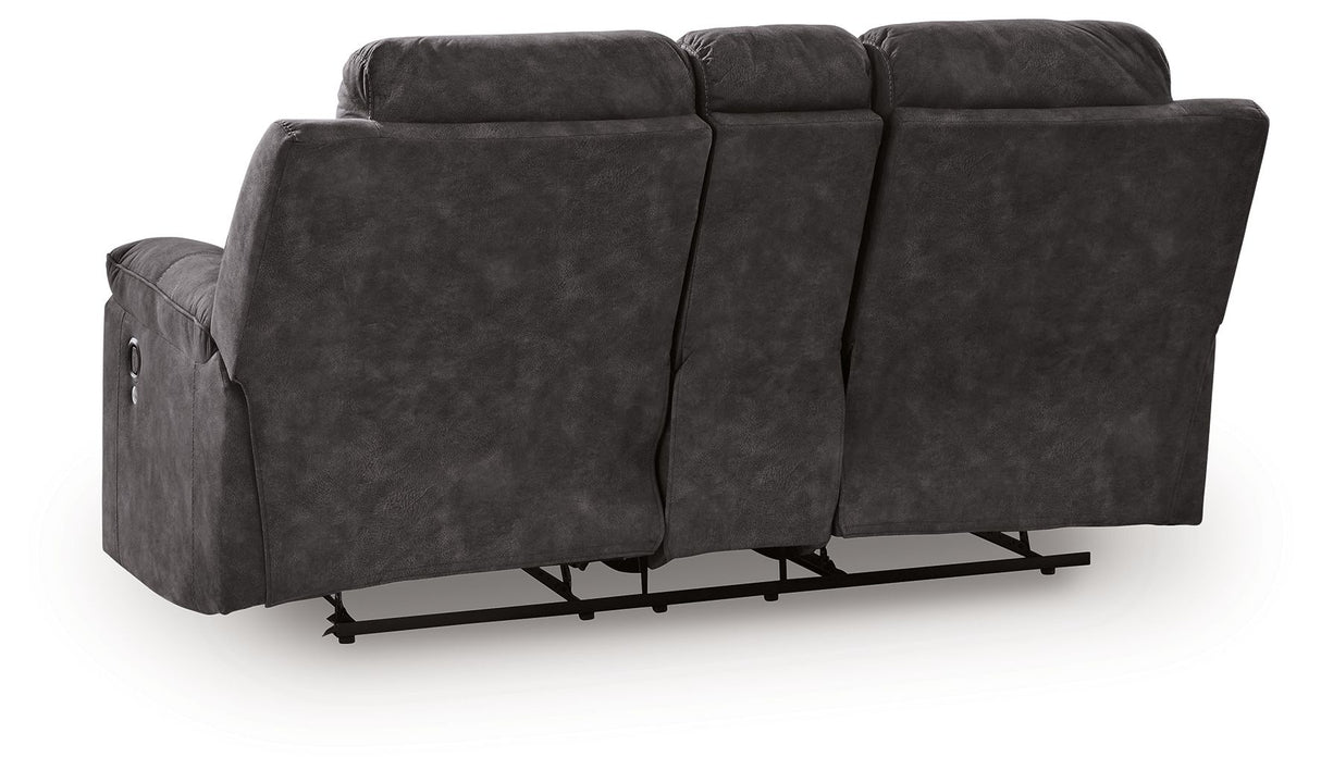 Brysonview - Double Reclining Loveseat With Console - Charcoal