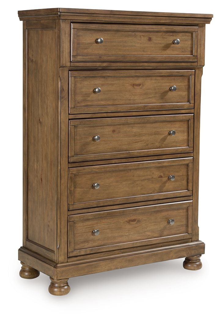 Feddinger - Medium Brown - Five Drawer Chest by Signature Design by Ashley® | Bel Furniture