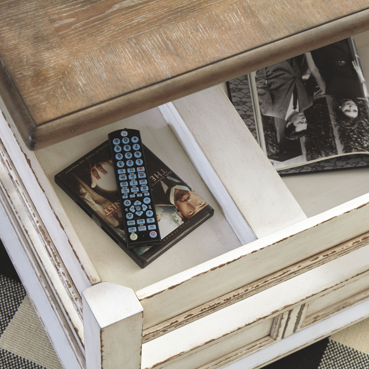 Realyn - White / Brown - Lift Top Cocktail Table by Signature Design by Ashley® | Bel Furniture