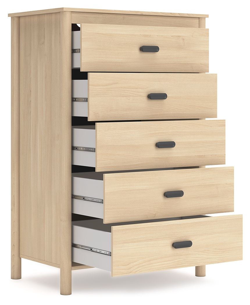 Cabinella - Tan - Five Drawer Chest by Signature Design by Ashley® | Bel Furniture