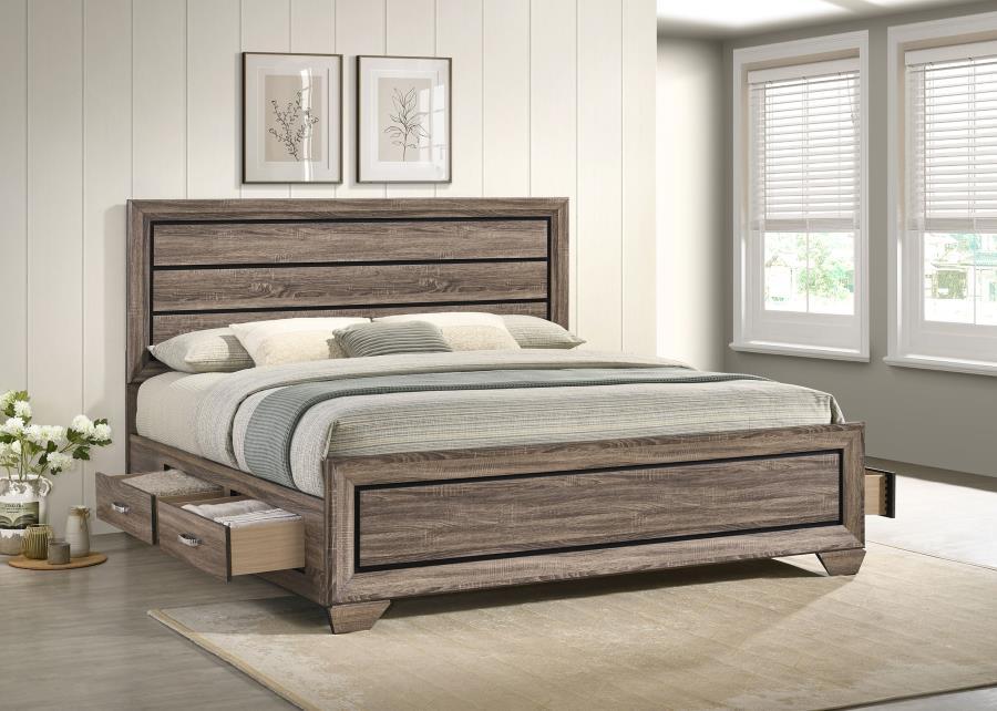 Kauffman - Wood Storage Panel Bed by CoasterEveryday | Bel Furniture