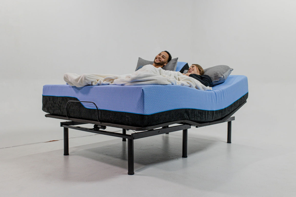 Refresh - 12" King Size Flex Head Latex Foam Hybrid Mattress And Adjustable Base Bundle - Blue by Remedy Sleep | Bel Furniture