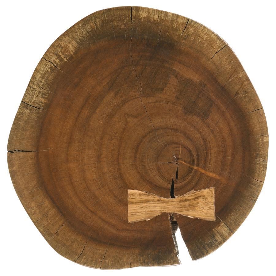 Keith - Round Solid Tree Trunk Side Table - Natural And Black by Coaster Fine Furniture | Bel Furniture