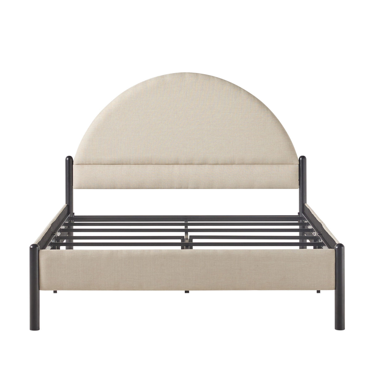 Bed Modern Upholstered Curved Headboard by Walker Edison | Bel Furniture