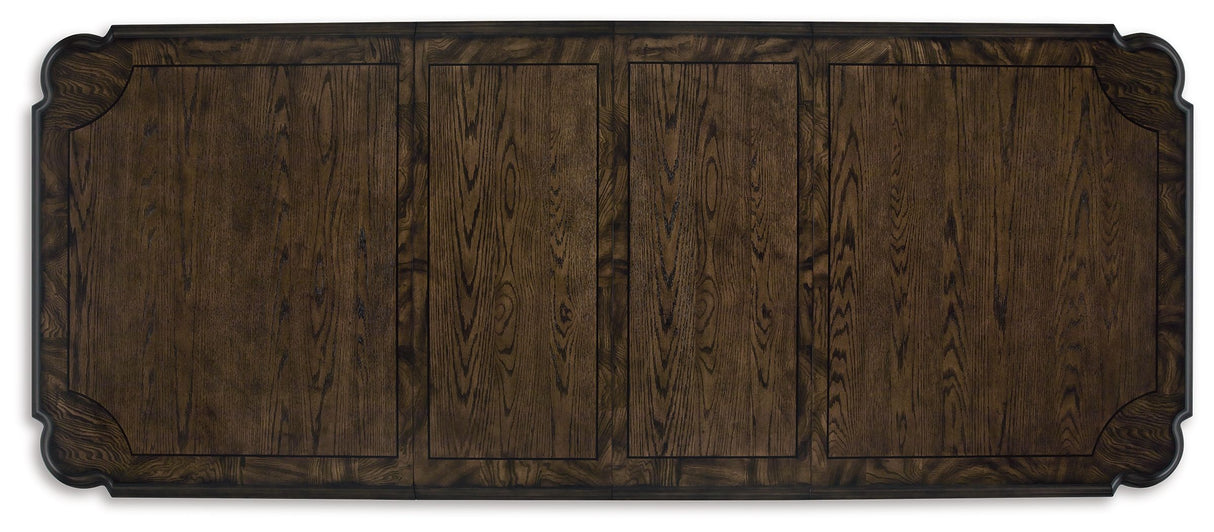 Maylee - Dark Brown - 11 Pc. - Dining Extension Table, 4 Side Chairs, 2 Arm Chairs, Storage Bench, Buffet And Hutch by Signature Design by Ashley® | Bel Furniture