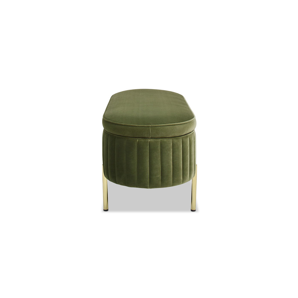 Chloe - Modern Glam Storage Bench - Olive Green by Jennifer Taylor Home | Bel Furniture