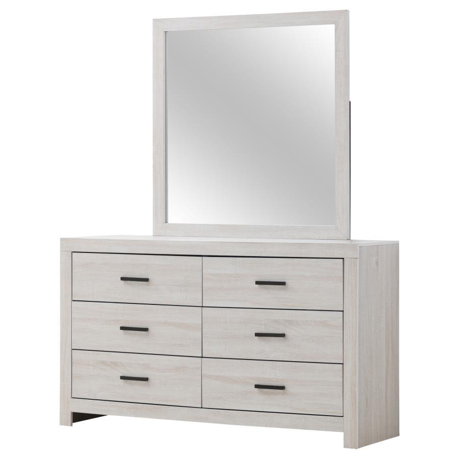 Brantford - 6-Drawer Dresser With Mirror by CoasterEveryday | Bel Furniture