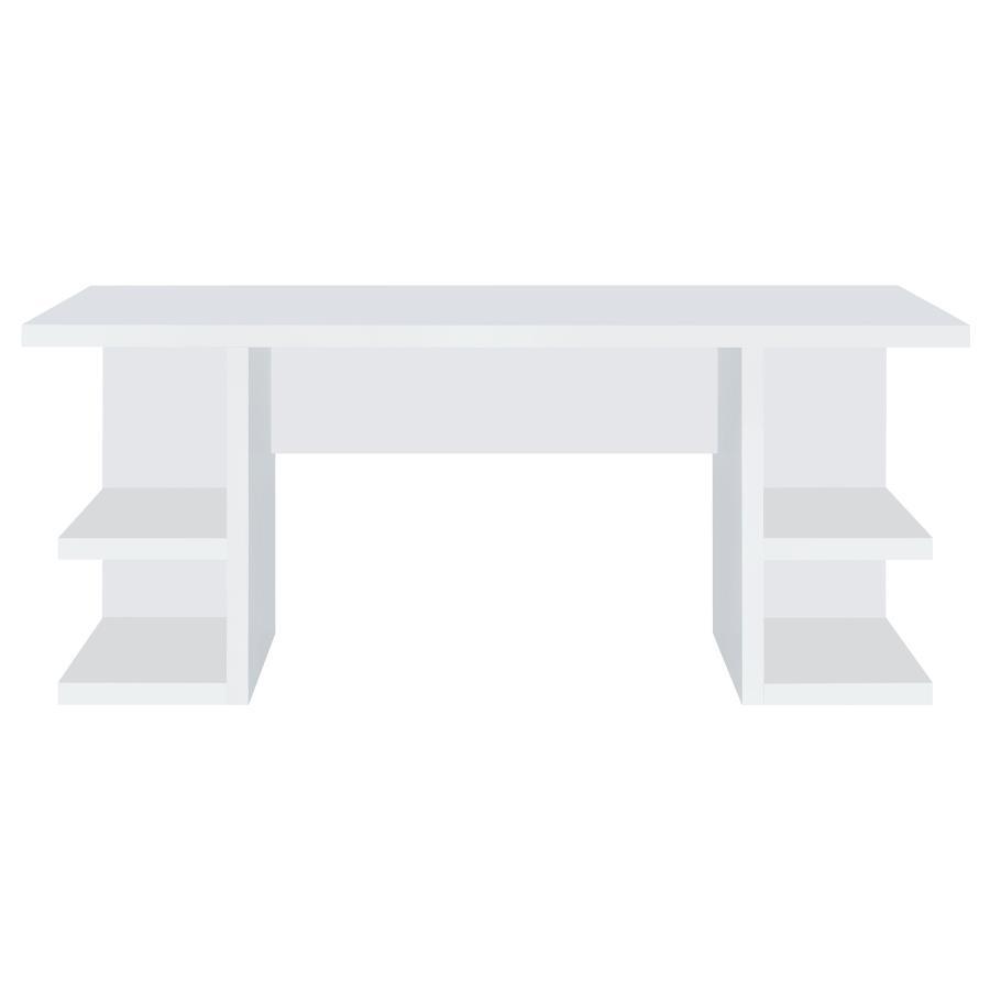 Alice - 4-Shelf Engineered Wood Writing Desk - White by CoasterEssence | Bel Furniture