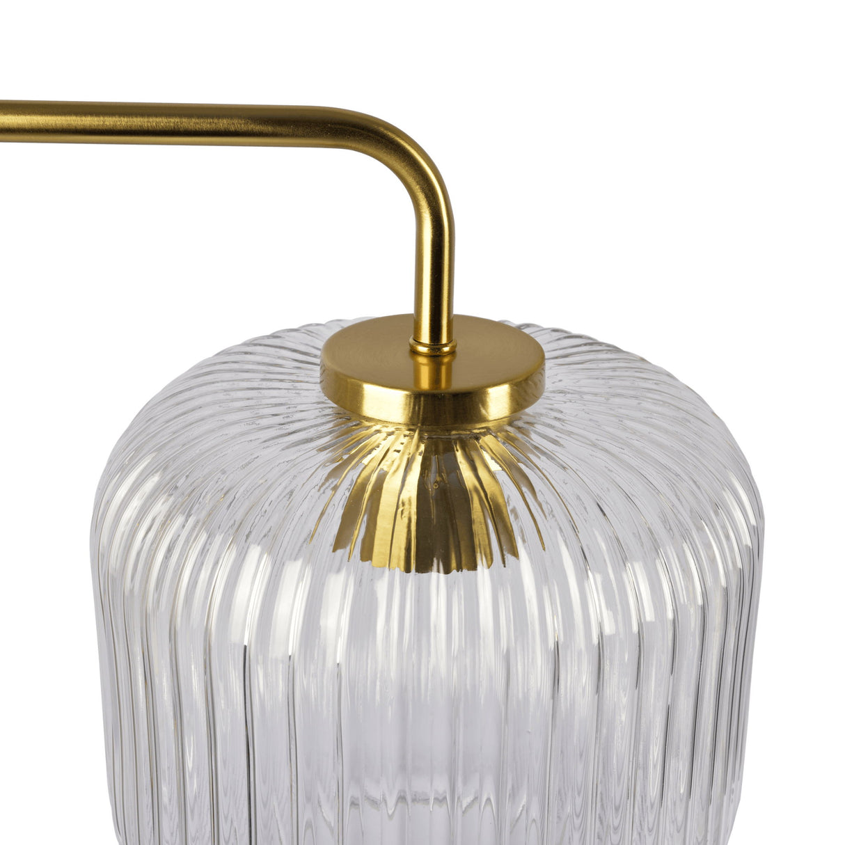 Haven - Clear Table Lamp, Button Control - Gold / White / White Marble by Ashcroft Furniture | Bel Furniture