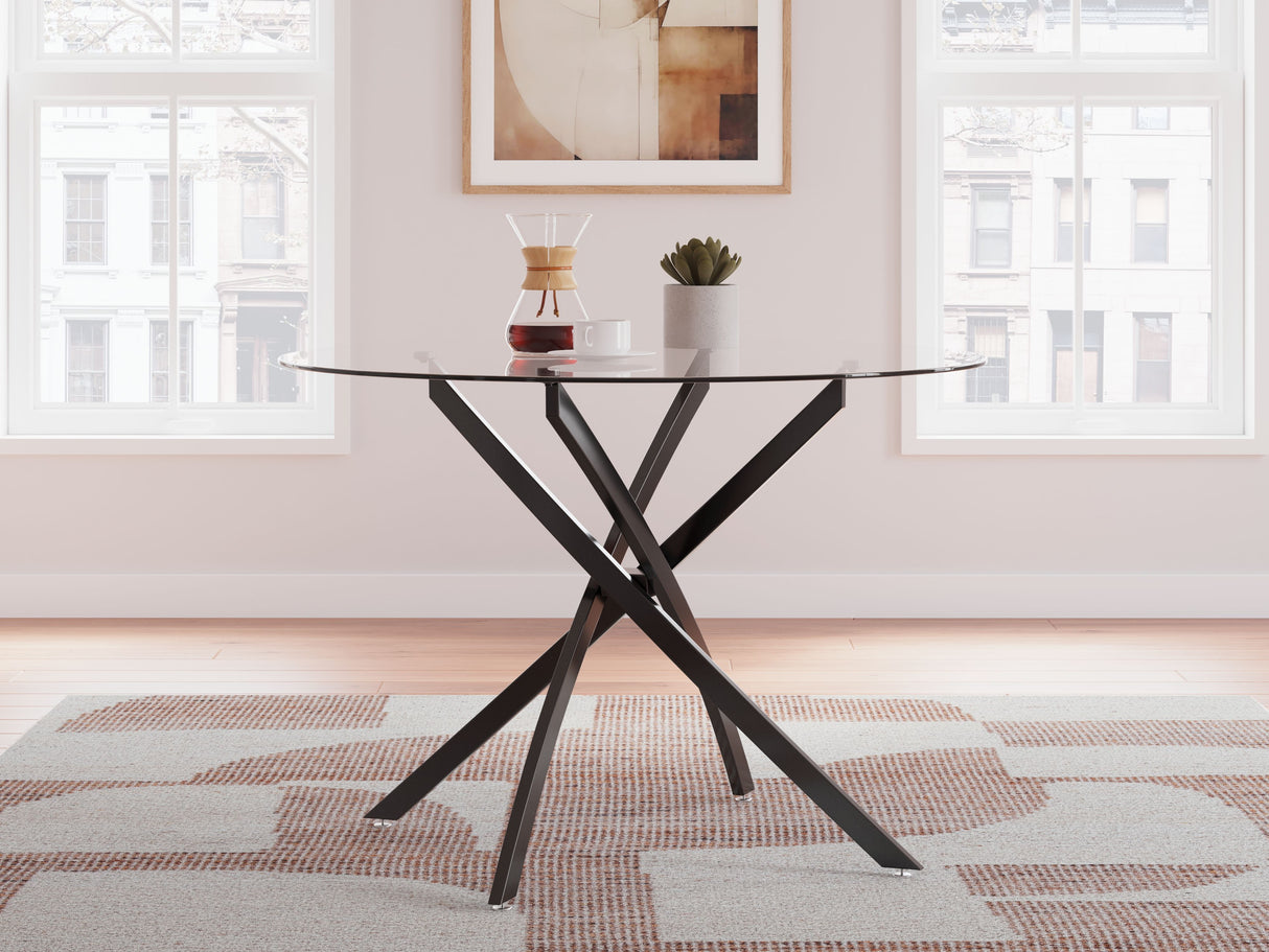 Pharwynn - Black - Round Dining Room Table by Signature Design by Ashley® | Bel Furniture
