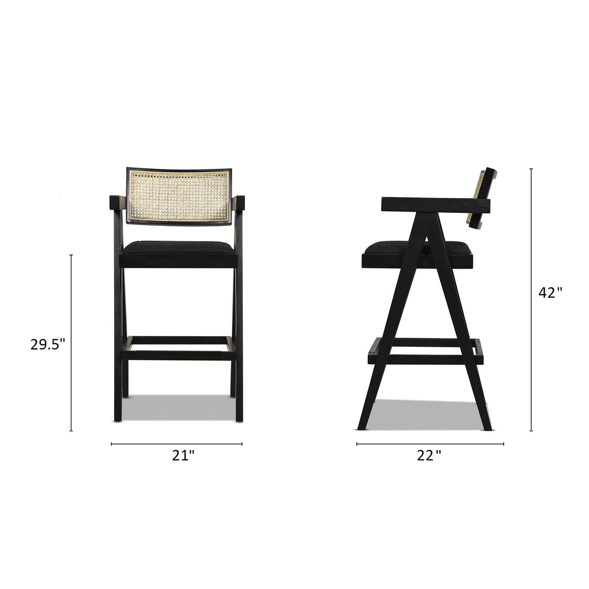Milan - Modern Webbing Back Stool With Arms (Set of 3) by Jennifer Taylor Home | Bel Furniture