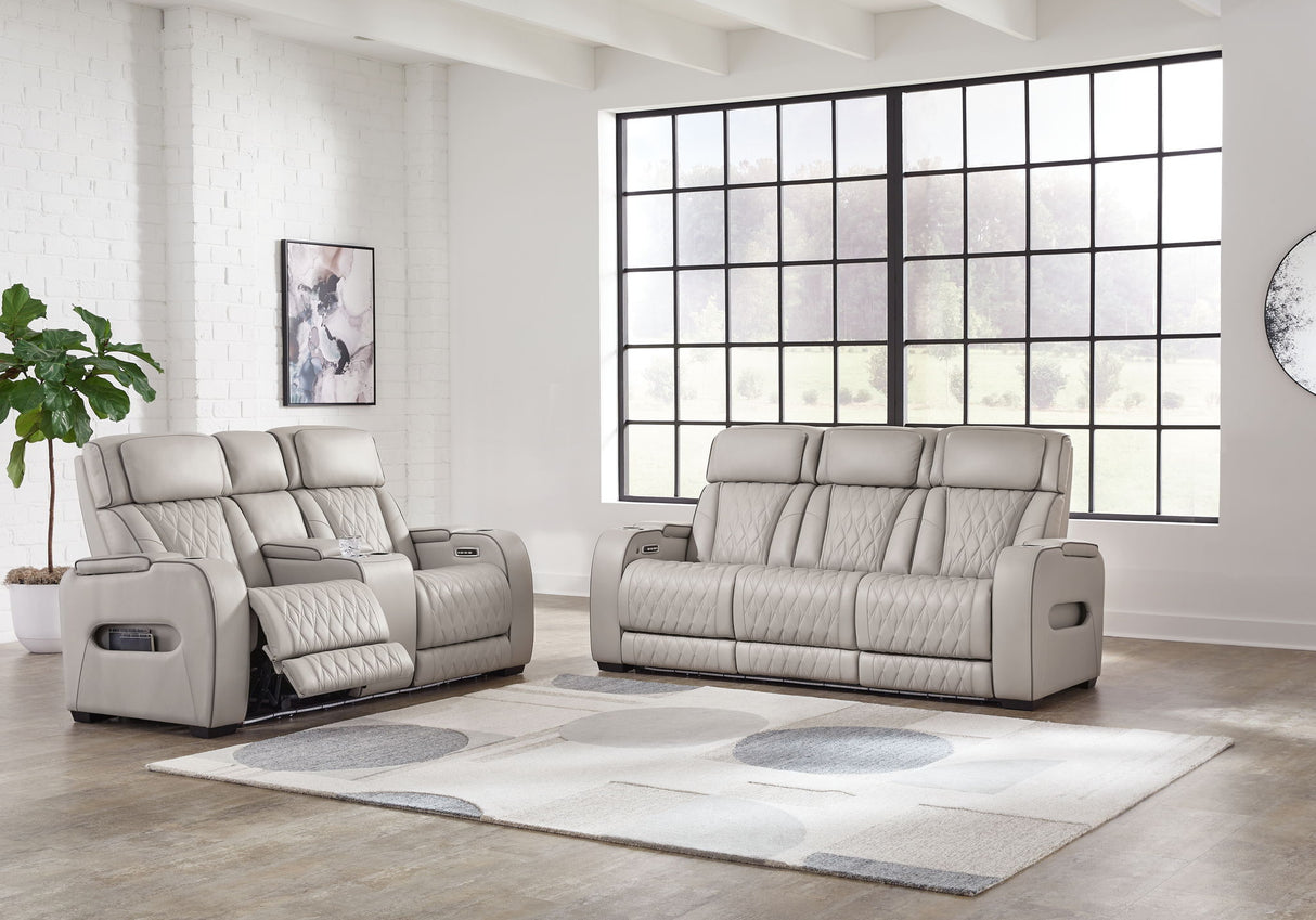 Boyington - Reclining Living Room Set Gray 2 Pc. Sofa, Loveseat by Signature Design by Ashley® | Bel Furniture