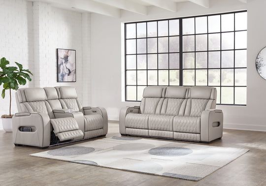Boyington - Reclining Living Room Set Gray 2 Pc. Sofa, Loveseat by Signature Design by Ashley® | Bel Furniture