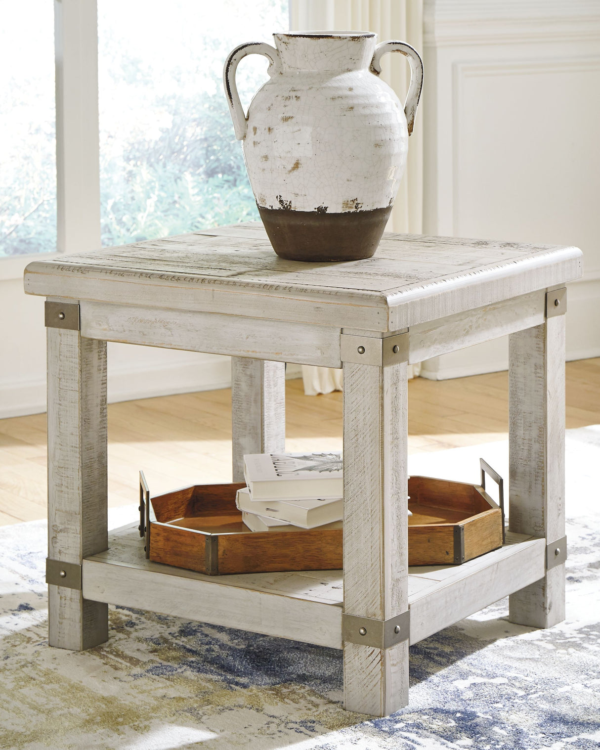 Carynhurst - White Wash Gray - Rectangular End Table by Signature Design by Ashley® | Bel Furniture