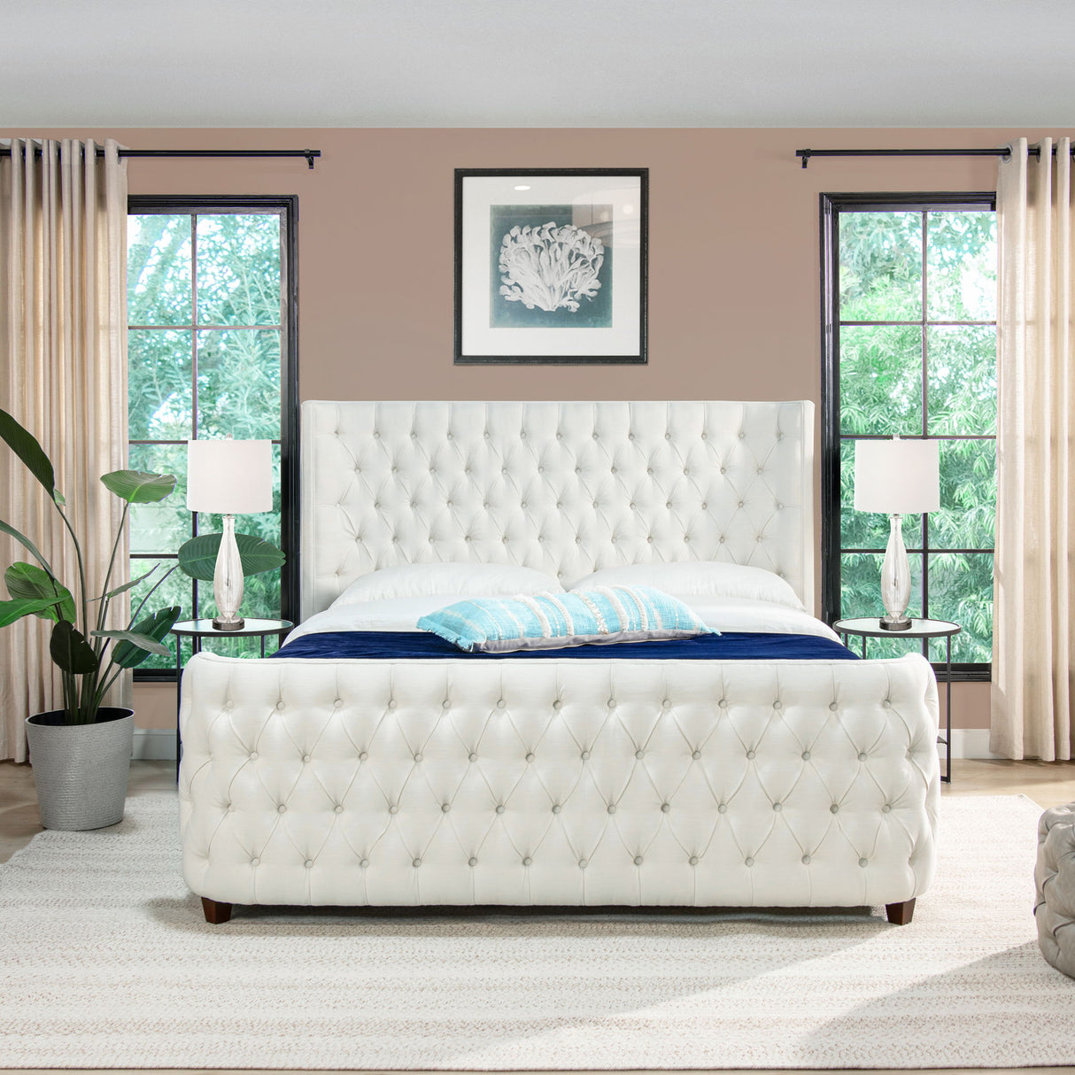 Brooklyn - Tufted Panel Bed Headboard And Footboard Set by Jennifer Taylor Home | Bel Furniture