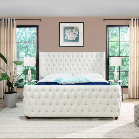Brooklyn - Tufted Panel Bed Headboard And Footboard Set by Jennifer Taylor Home | Bel Furniture