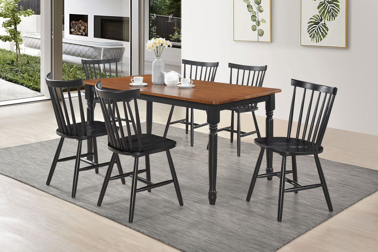 Hollyoak - Rectangular Dining Set Black 7 Pc. Table, 6 Chairs by Coaster Fine Furniture | Bel Furniture