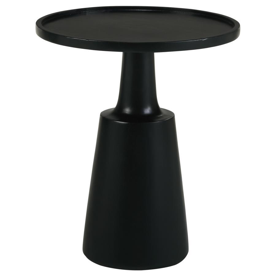Ixia - Round Solid Mango Wood Accent Side Table Black by CoasterEssence | Bel Furniture