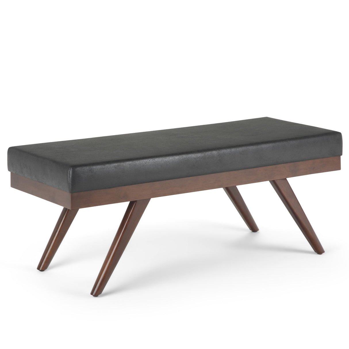 Chanelle - Mid-Century Ottoman Bench Black by Simpli-Home | Bel Furniture