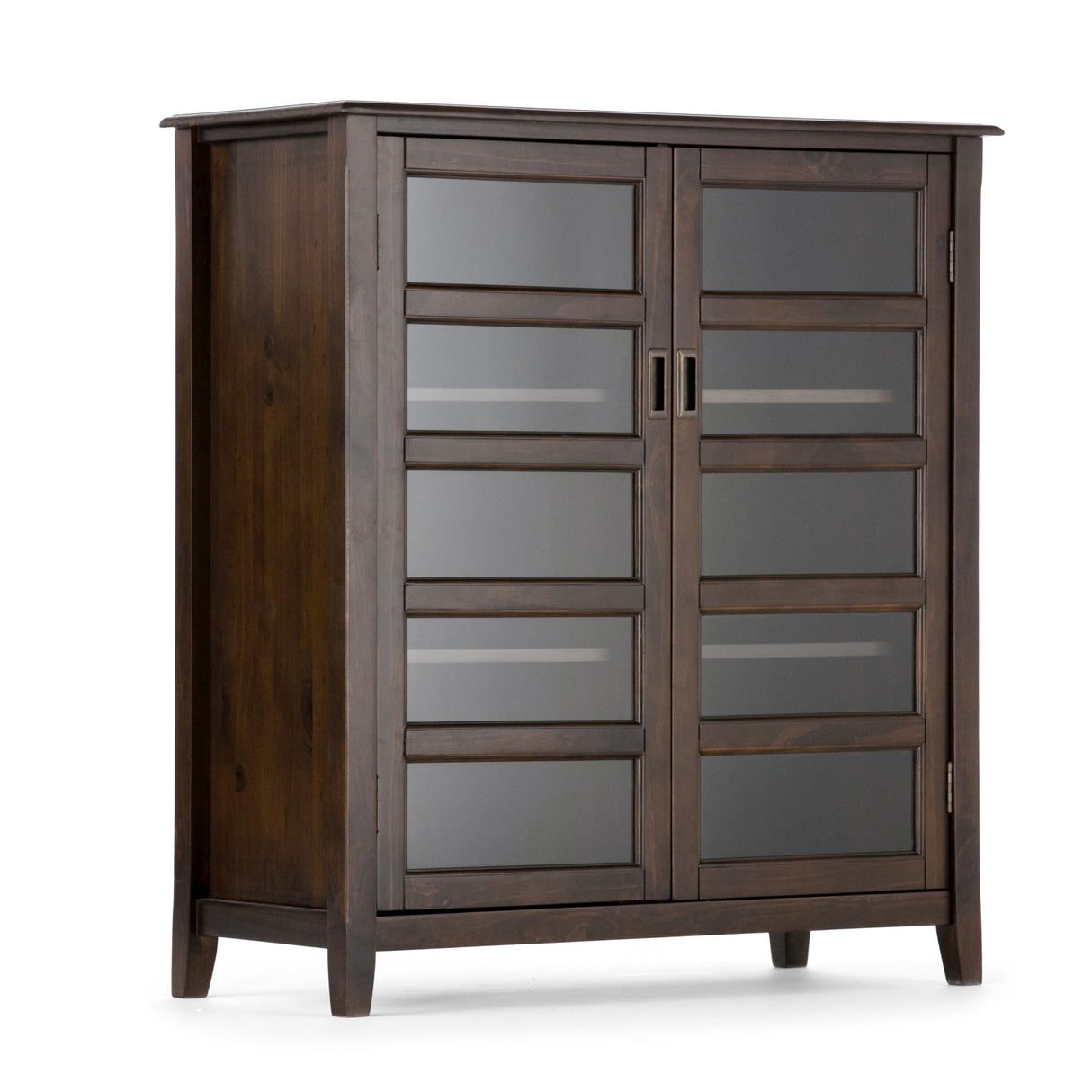 Burlington - Medium Storage Cabinet - Mahogany Brown by Simpli-Home | Bel Furniture