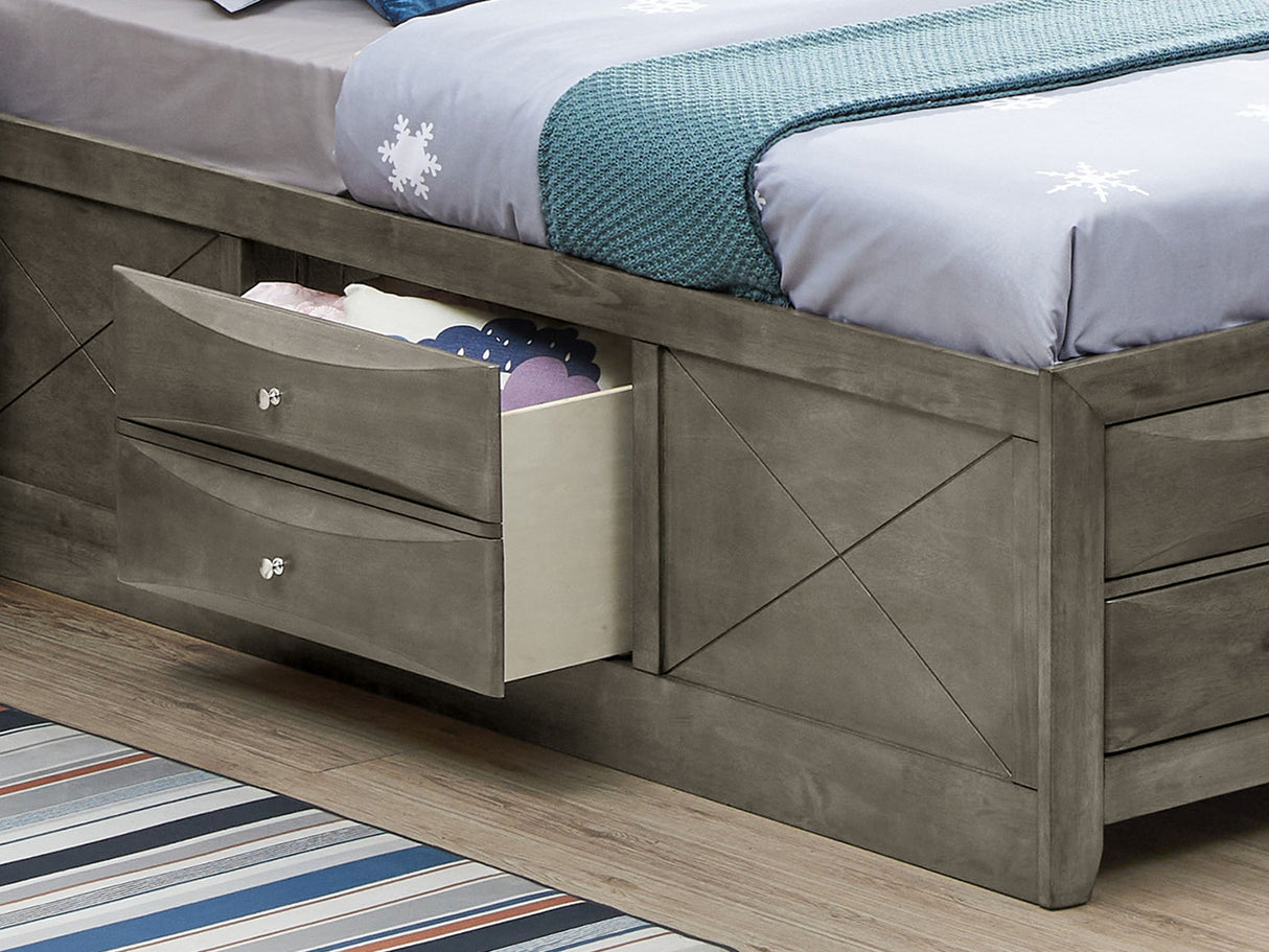 Modern Design Storage Bed With Bookcase Headboard