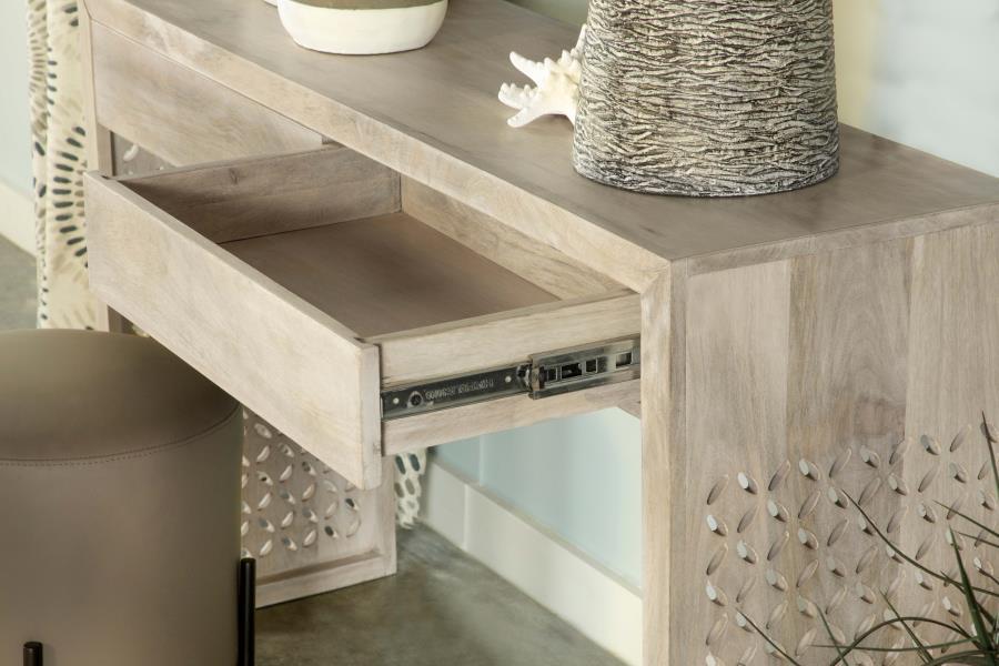 Rickman - 2-Drawer Wood Entryway Console Table - White Washed by CoasterEssence | Bel Furniture