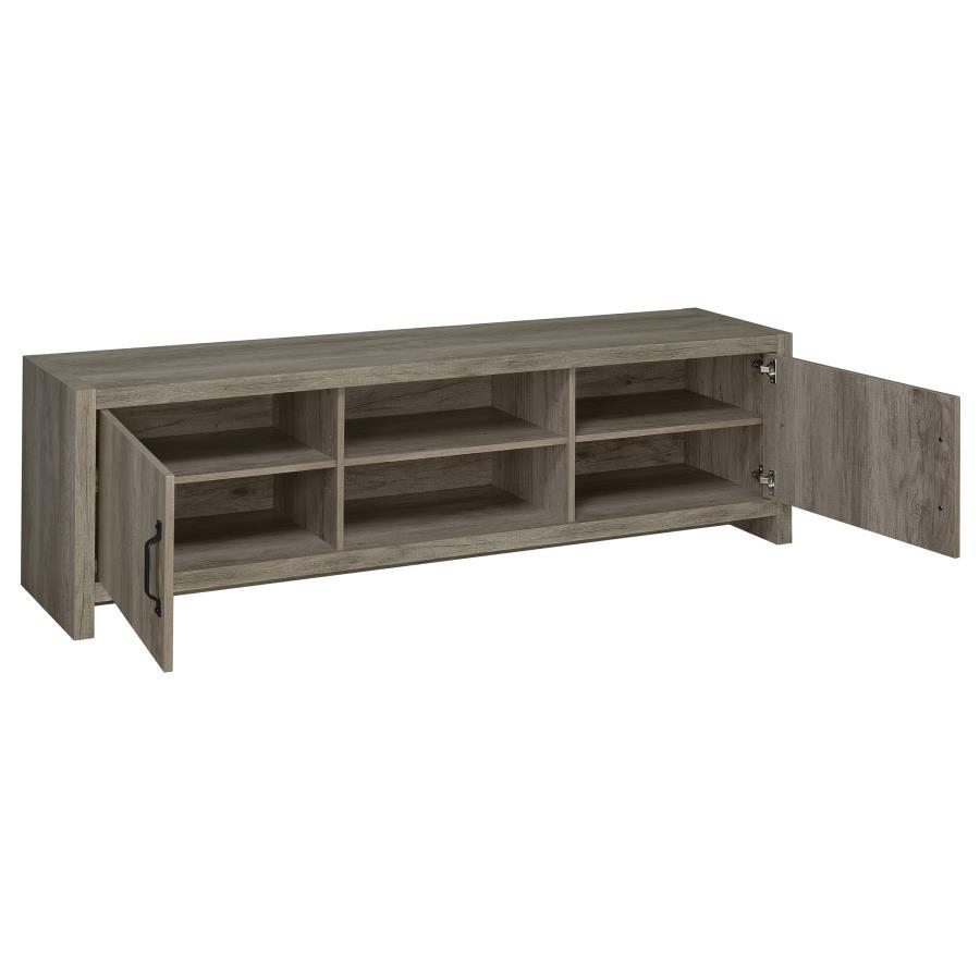 Burke - 2 Door Engineered Wood TV Stand - Gray Driftwood by CoasterEssence | Bel Furniture