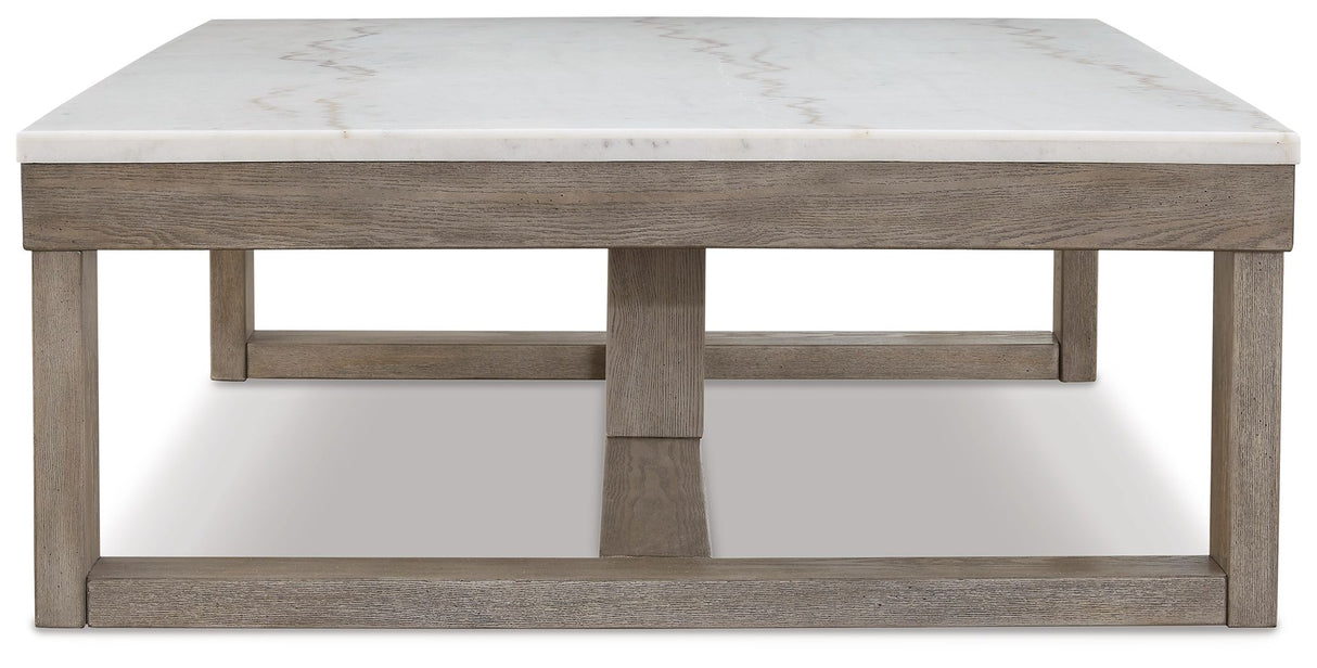 Loyaska - Brown / Ivory - Rectangular Cocktail Table by Signature Design by Ashley® | Bel Furniture