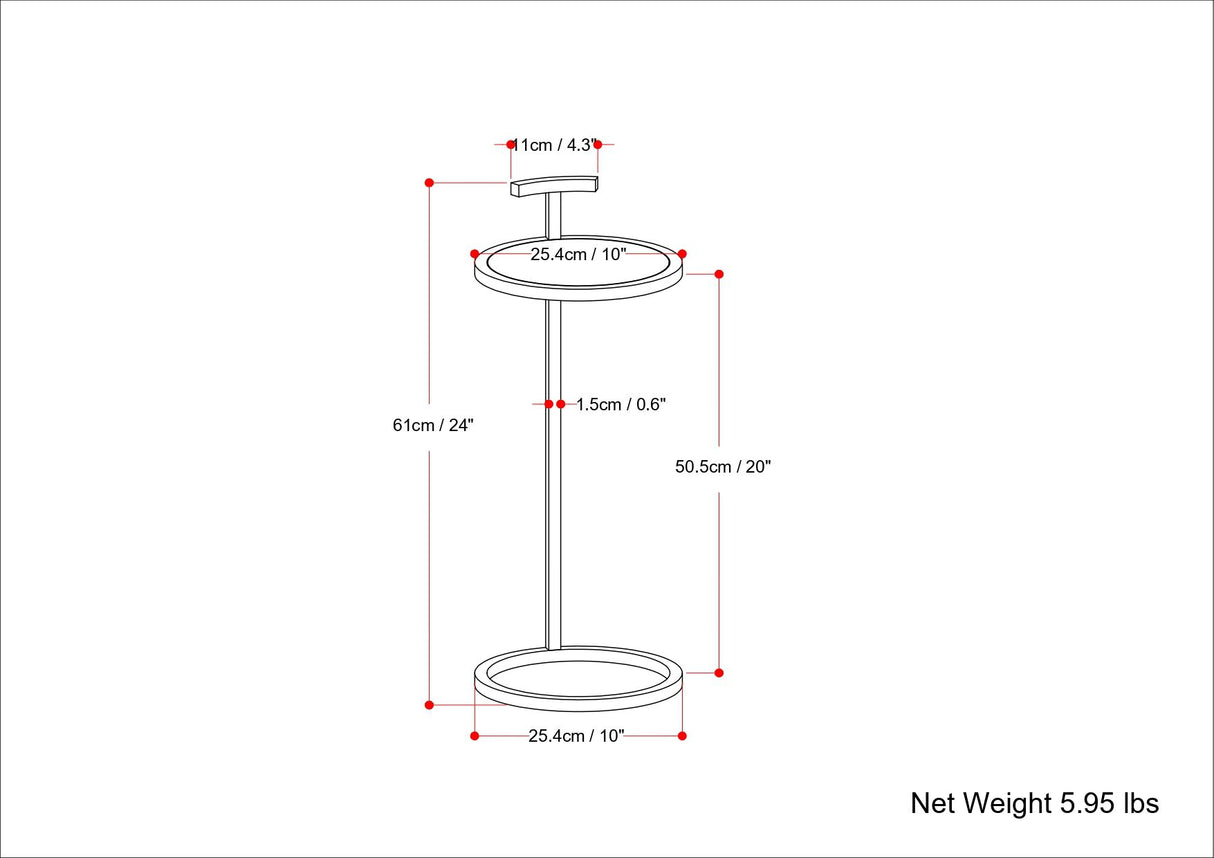 Brook - C Side Table - White / Gold by Simpli-Home | Bel Furniture