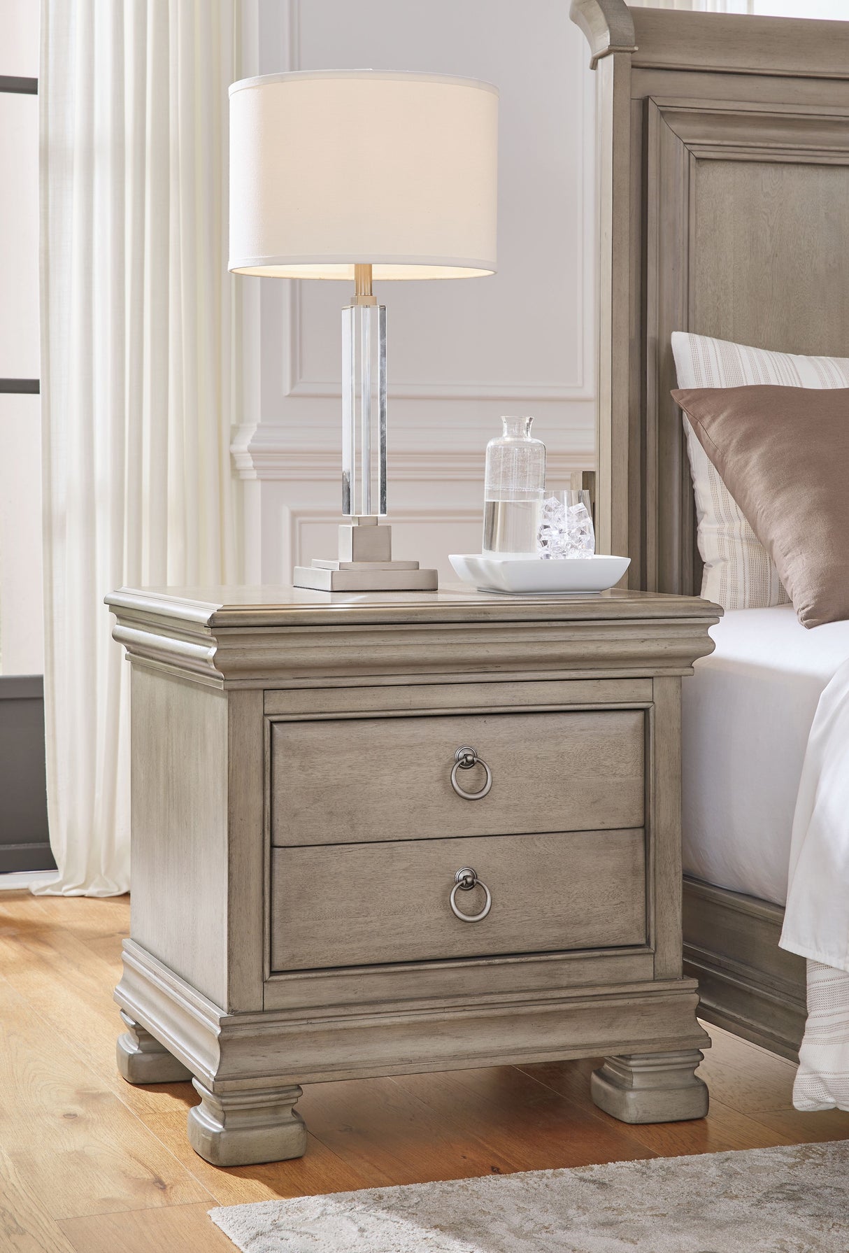 Lexorne - Gray - Three Drawer Night Stand by Signature Design by Ashley® | Bel Furniture