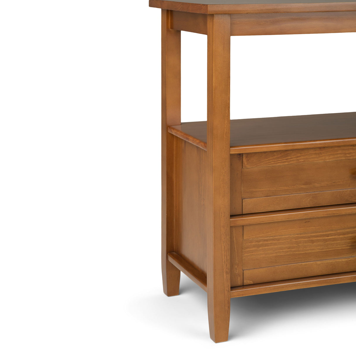 Warm Shaker - Wide Console Sofa Table - Light Golden Brown by Simpli-Home | Bel Furniture