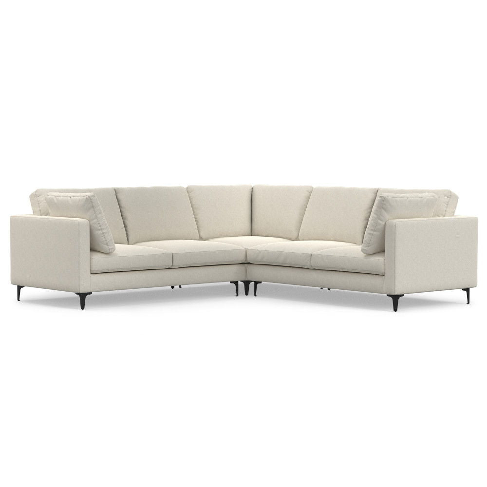 Ava - Mid Century Corner Sectional Sofa Handcrafted Beige by Simpli-Home | Bel Furniture
