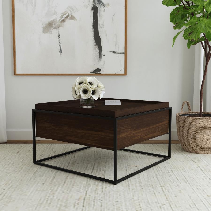Fulton - Square - Mango Wood Coffee Table - Dark Brown by Coaster Fine Furniture | Bel Furniture