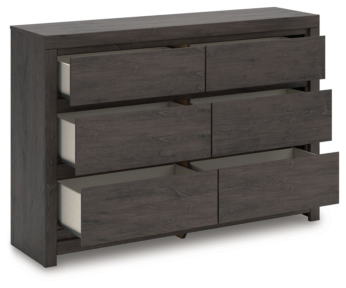 Fraluna - Charcoal - Six Drawer Dresser by Signature Design by Ashley® | Bel Furniture