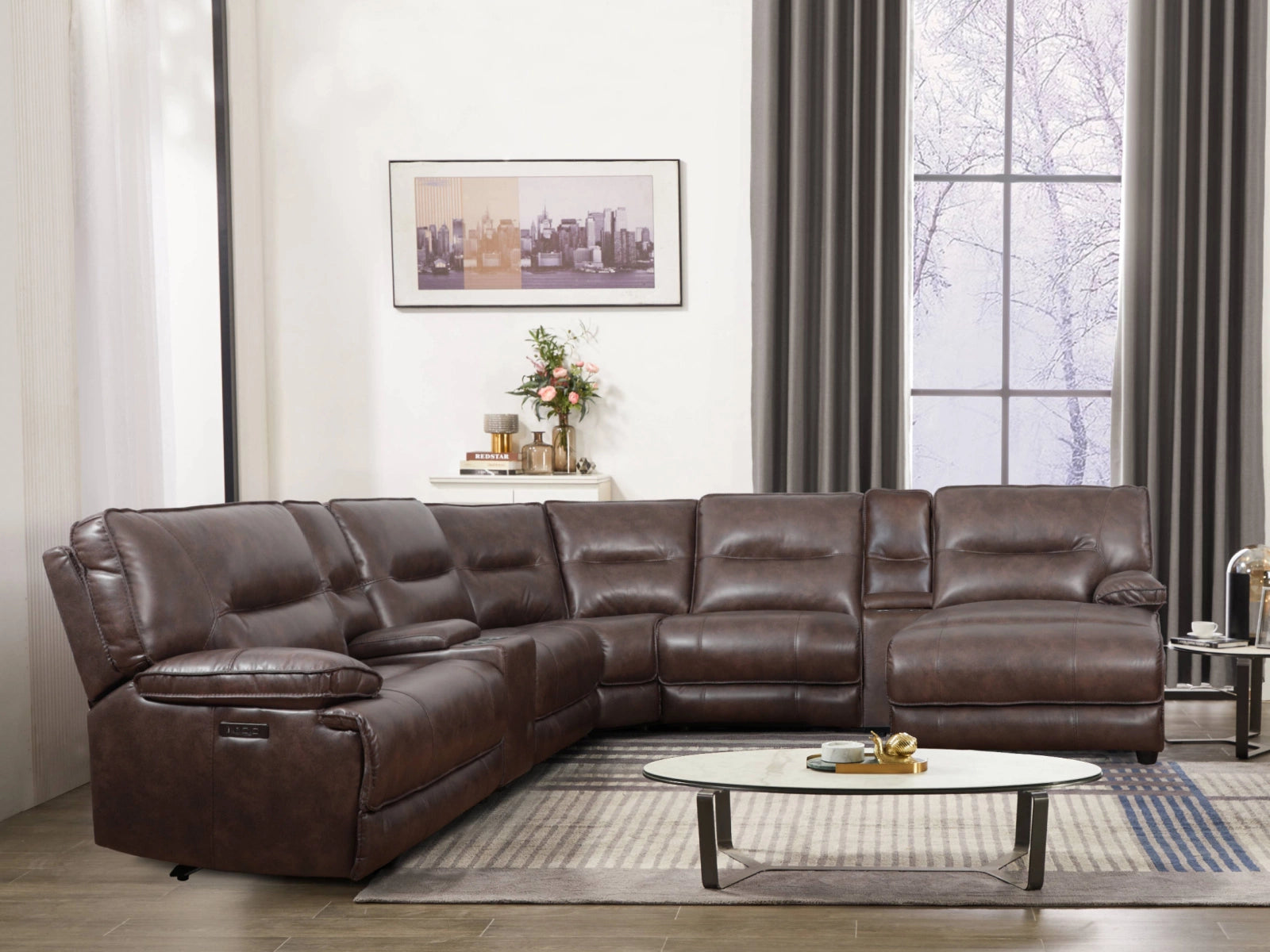 Sectional with matching discount recliner