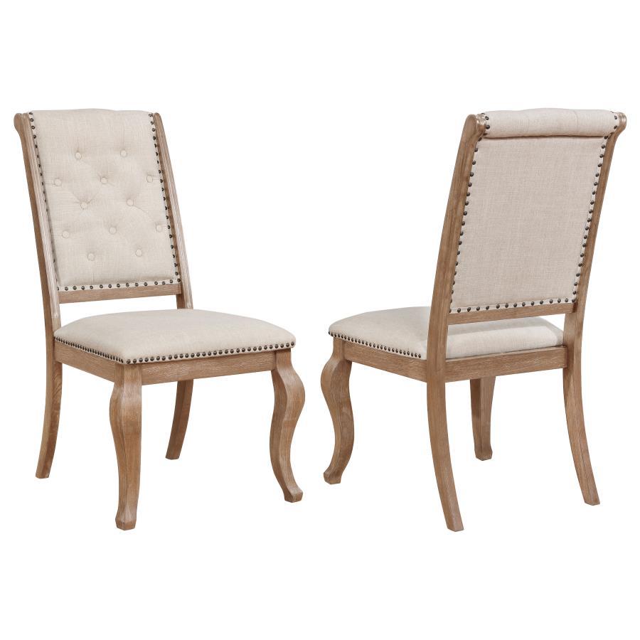 Brockway - Upholstered Dining Chair (Set of 2) Light Brown by CoasterEssence | Bel Furniture