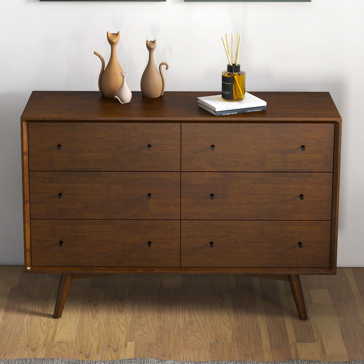 Caroline - Mid-Century Modern Solid Wood Dresser - Brown by Ashcroft Furniture | Bel Furniture