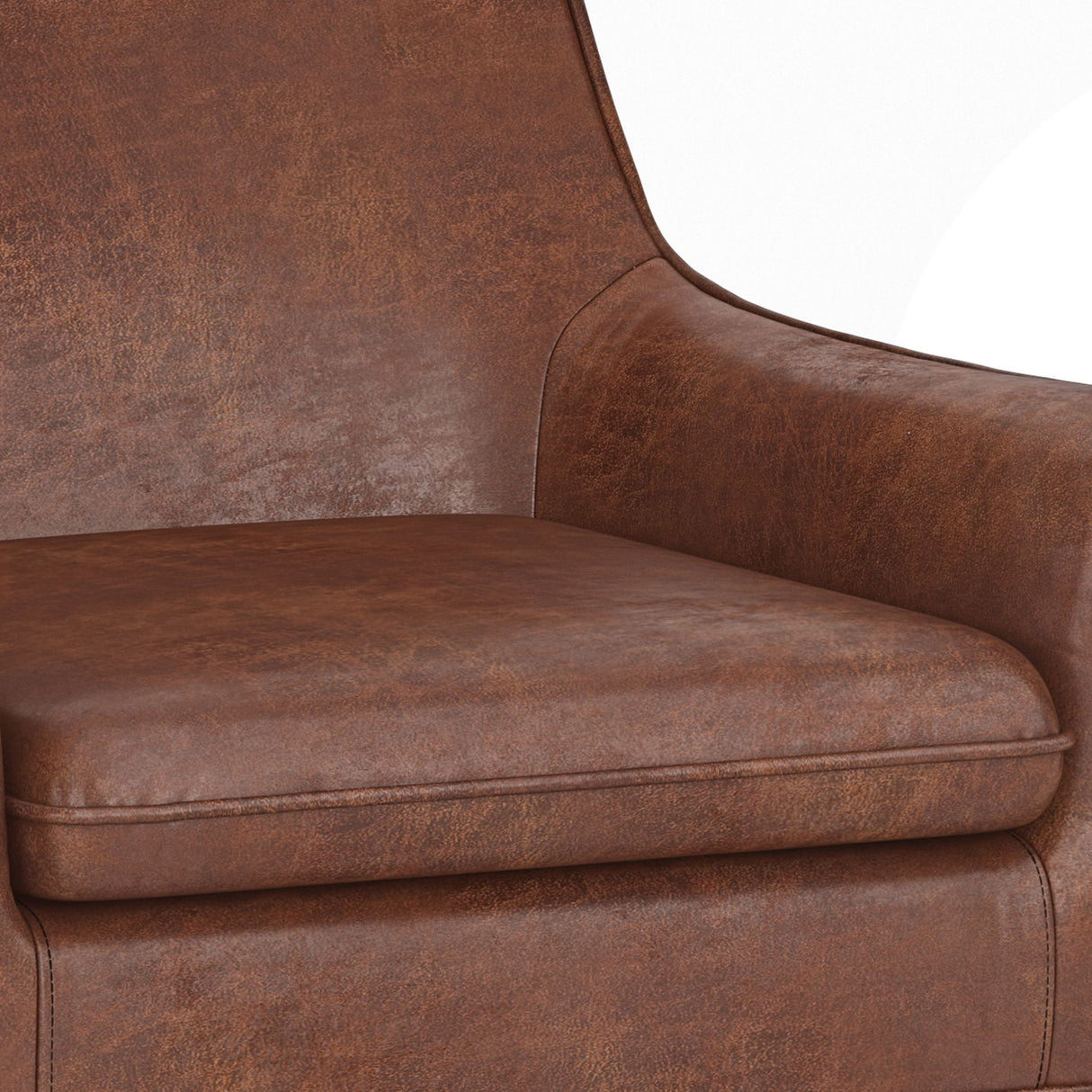 Robson - Accent Chair - Distressed Saddle Brown by Simpli-Home | Bel Furniture