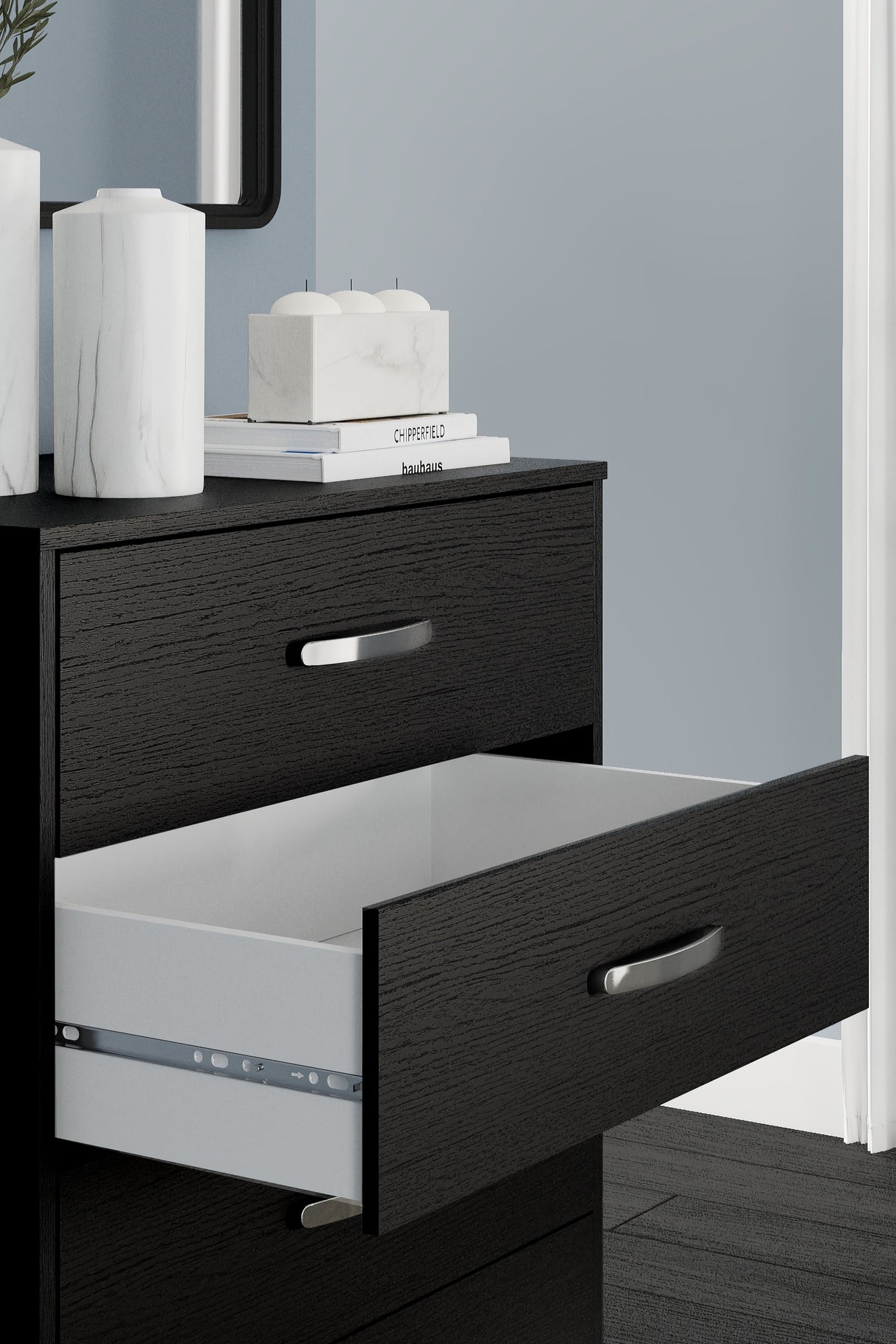 Finch - Black - Five Drawer Chest - 46" Height by Signature Design by Ashley® | Bel Furniture
