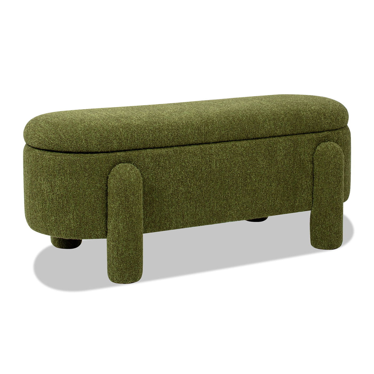 Hugo - Oval Fully Upholstered Storage Bench by Jennifer Taylor Home | Bel Furniture