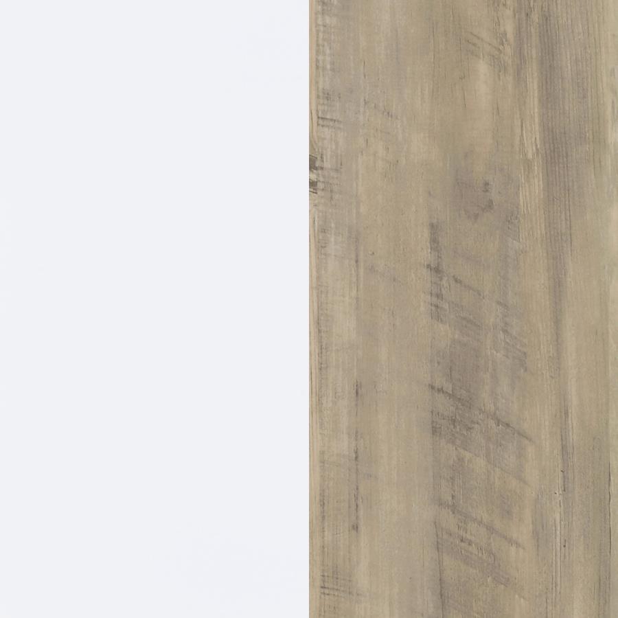 Dalton - 6-Shelf Bookcase - White And Distressed Pine by CoasterEveryday | Bel Furniture