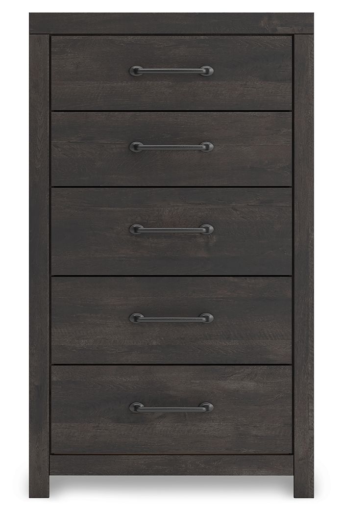 Hollivern - Dark Gray - Five Drawer Chest by Signature Design by Ashley® | Bel Furniture