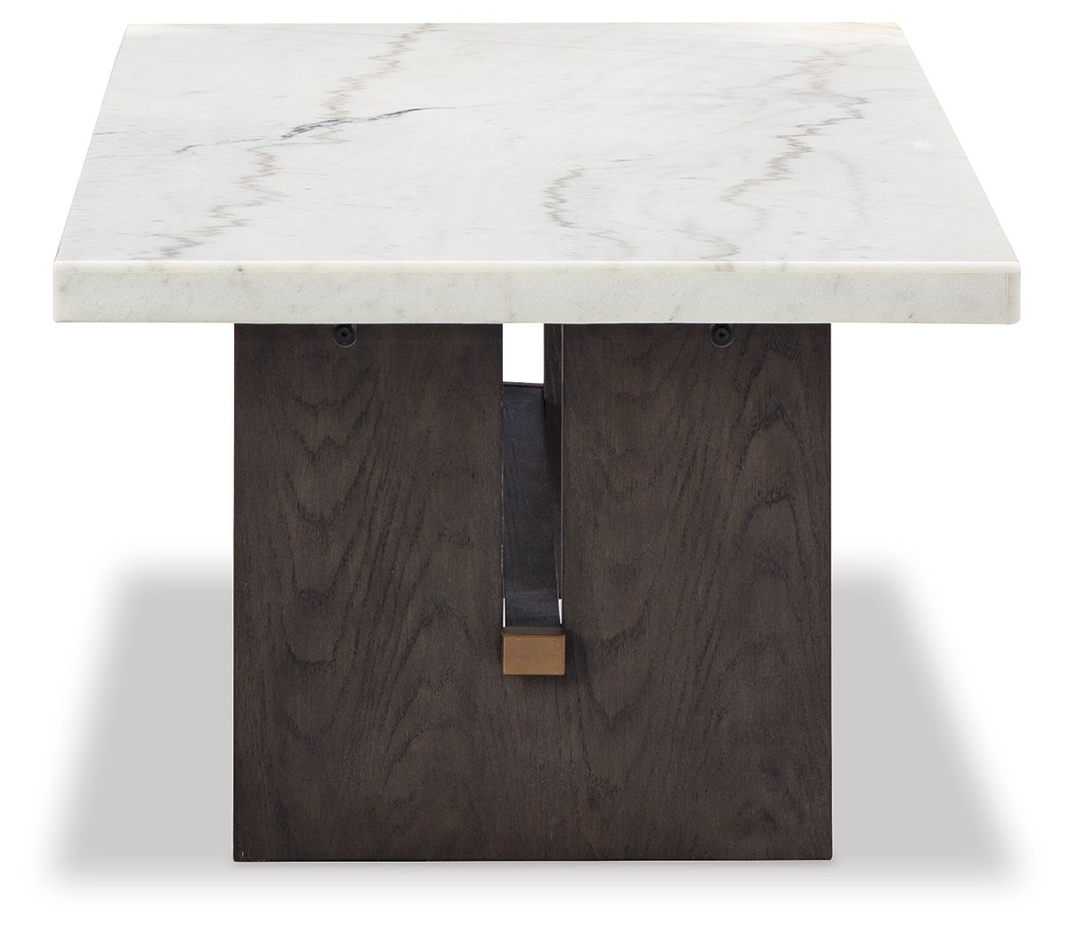 Burkhaus - White / Dark Brown - Rectangular Cocktail Table by Signature Design by Ashley® | Bel Furniture