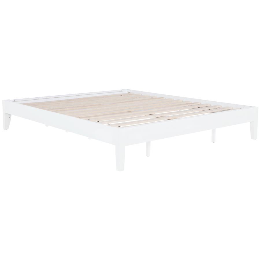 Hounslow - Universal Platform Bed White King by CoasterEssence | Bel Furniture