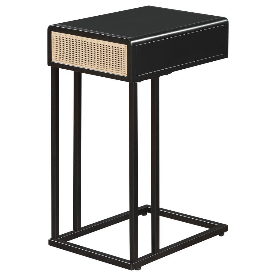 Amherst - 1-Drawer Radio Weave Cane Metal Side Table by Coaster Fine Furniture | Bel Furniture