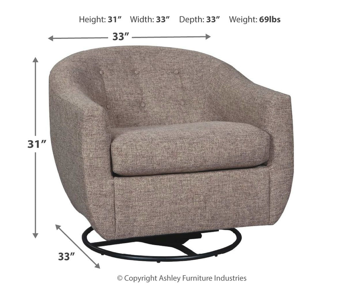 Upshur - Taupe - Swivel Glider Accent Chair by Signature Design by Ashley® | Bel Furniture